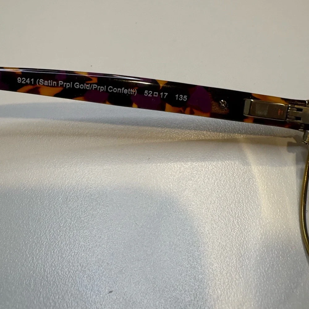 COACH EYEGLASSES 9241 (Satin Prpl‎ Gold/Prpl Confetti) 52•17•135 COACH GLASSES